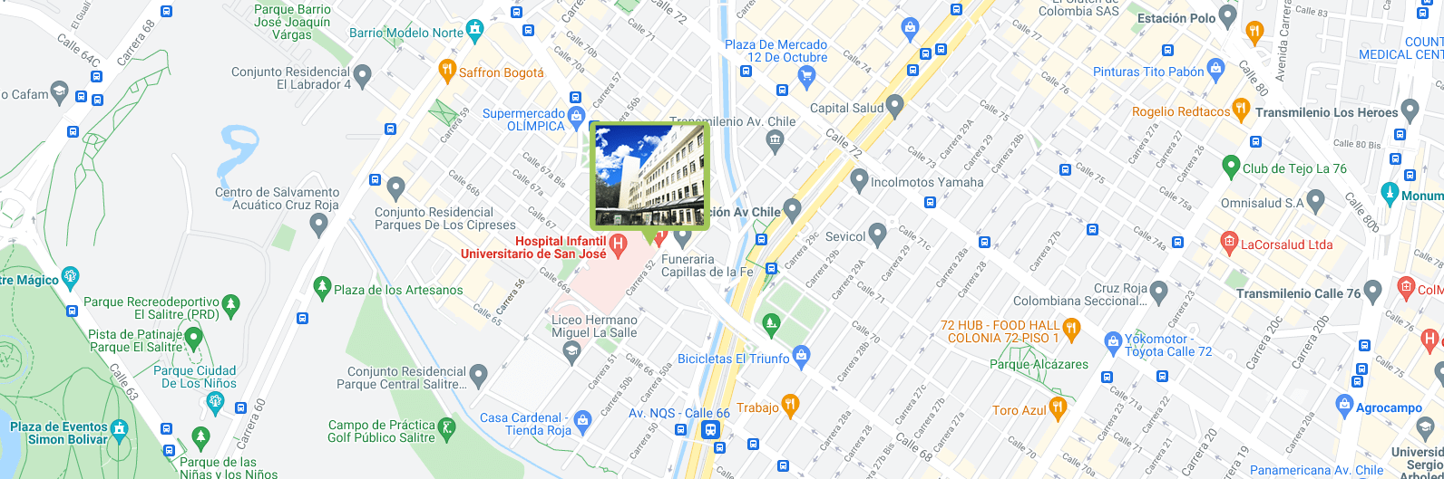 Mapa del Hospital Infantil Universitario de San José