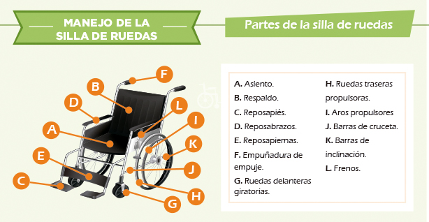 partes-silla-ruedas Elementos de rehabilitación